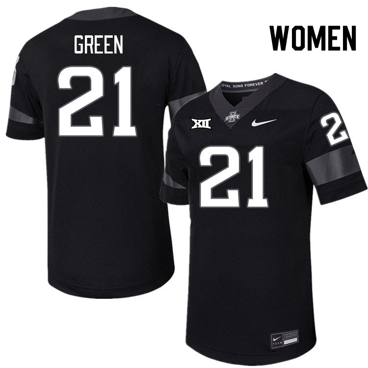 Women #21 Eli Green Iowa State Cyclones College Football Jerseys Stitched-Black